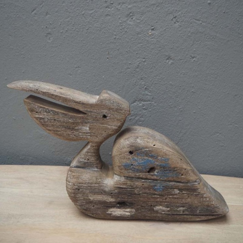 WOODEN PELICAN DECO       - DECOR ITEMS